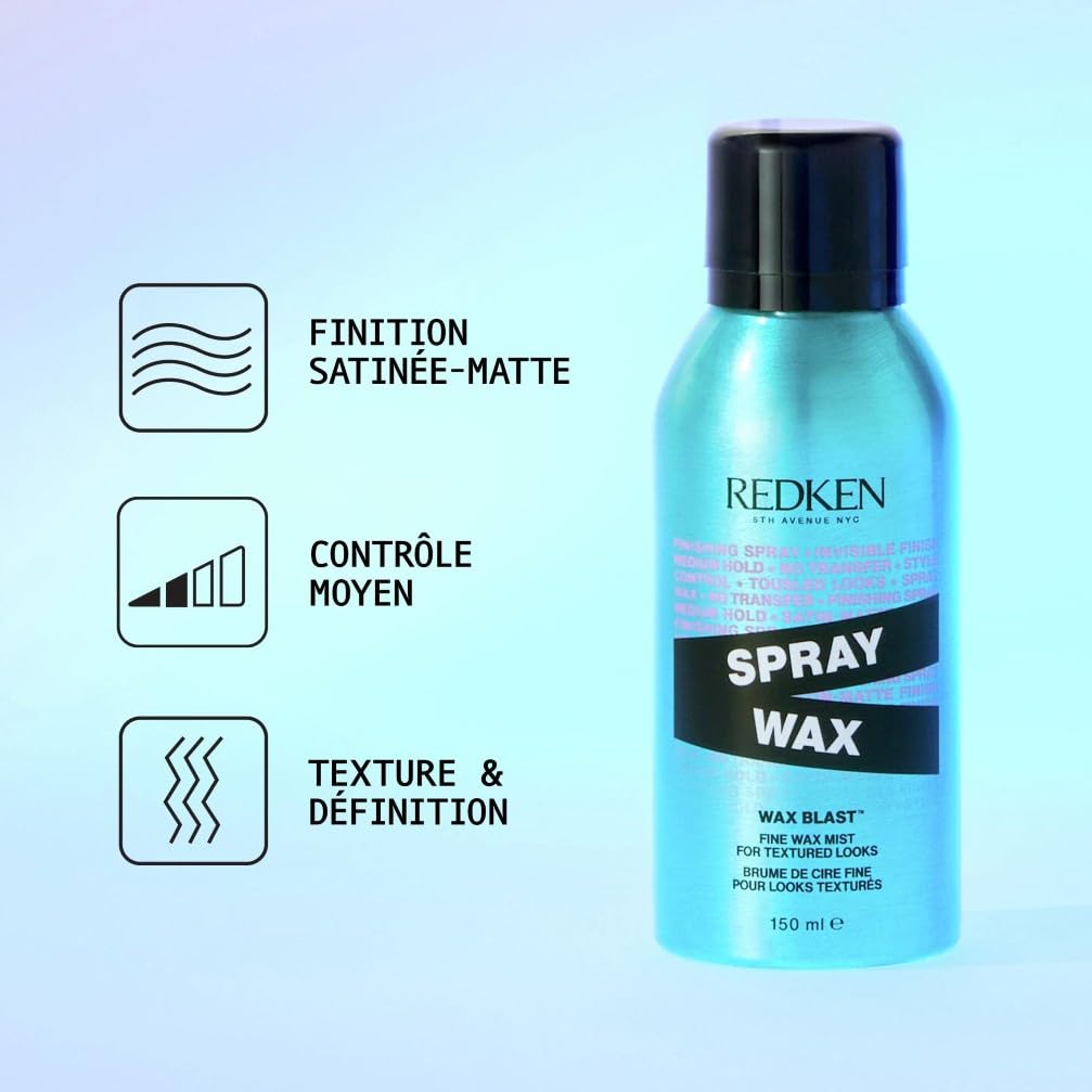 REDKEN - Cire Cheveux En Spray - Contrôle Moyen & Fini Brillant Satiné - Vegan - Formule Testée Dermatologiquement - Glycérine & Vitamine E - Tous Types De Cheveux - Spray Wax - 150 ml