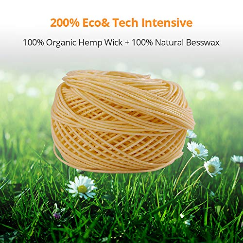 Axuanhua Hemp Bee Wick 200Ft, Hemp Wick Coated By Natural Beeswax, Premium Hemp Wick Organic Of 1.2Mm Diameter By Slow Burning Design As Best Gift Idea Light A Cigar Beeswax Hemp Cord (Yellow) #TOP2