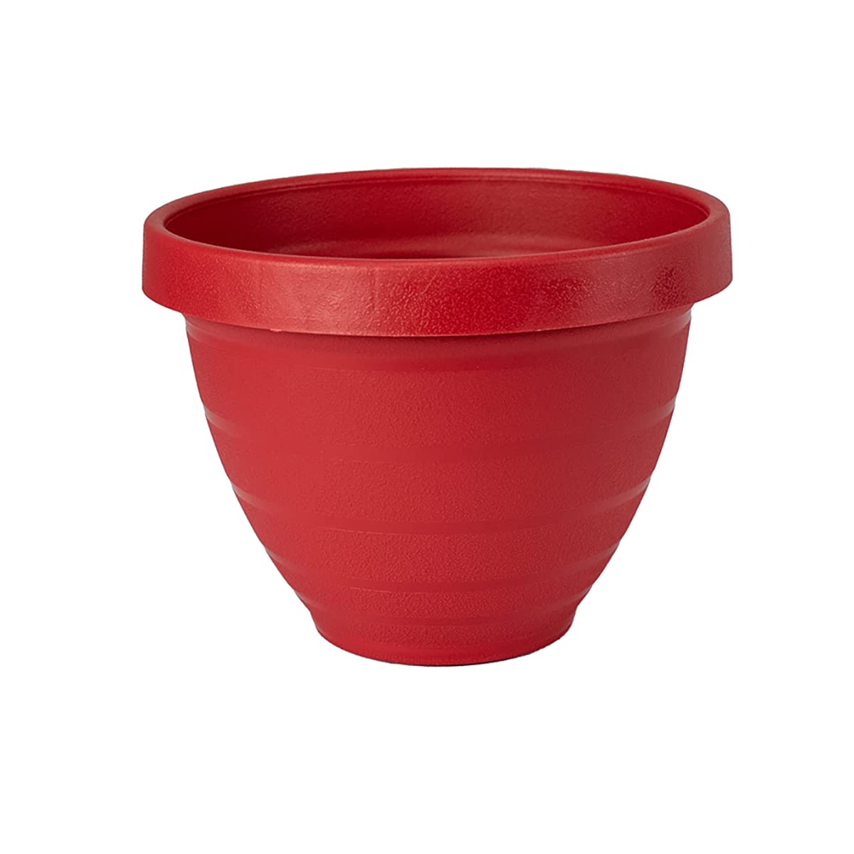 The HC Companies Rings Flower Planter - Self Watering Plant Pots for Herbs & More - Round Lightweight Outdoor & Indoor Planter (8" Warm Red, Pack of 1