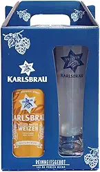 Kit Cerveja Karlsbrau Weizen, Lata 500ml + Copo 500ml