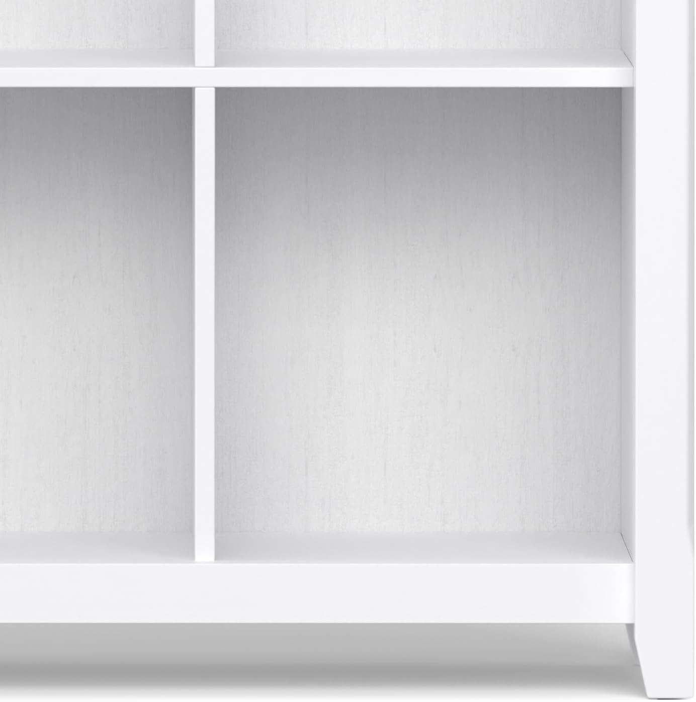 SIMPLIHOME Acadian Bookcase - 48 inch Tall 9-Cube Solid Wood Cube Organizer in White, Transitional Bookcase Storage for Living Room, Study Room or Office with Fixed Shelves and Tapered Legs