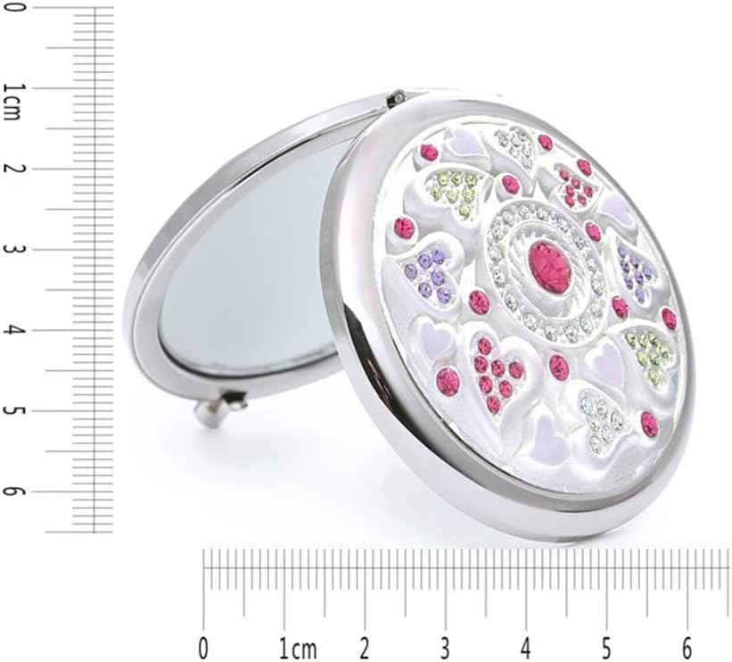 Portable Makeup Silver Mini Princess Metal Double-Sided Folding image 2