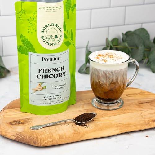 Image of Worldwide Botanicals French Chicory Root, 1 Pound - Brew Like Coffee, Blend Roasted Chicory Root With Coffee, Prebiotic, Acid Free, Caffeine Free, Kosher, Pack of 2