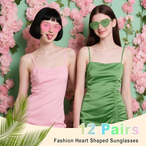 Image of Heart Sunglasses 12 /18 /24 Pcs Heart Shaped Glasses for Women Cute Funny Party Glasses Party Favors Accessories