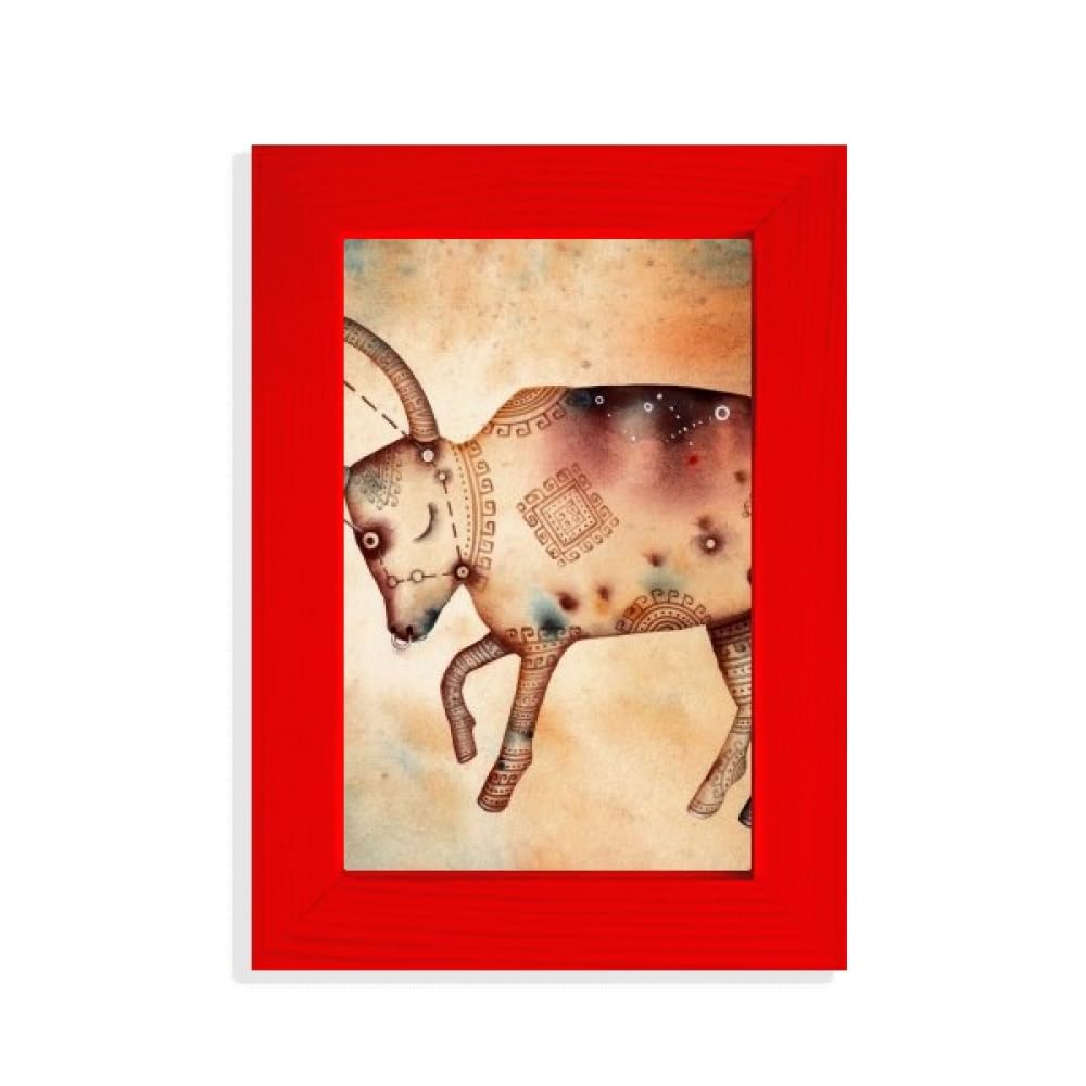 Cadre photo rouge Taureau pour décorer un salon ou une chambre d'enfant
