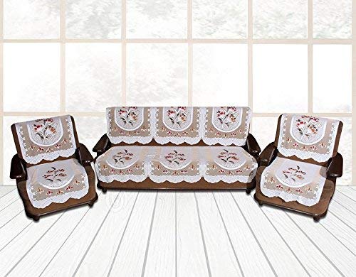 Yellow Weaves Net Fabric Floral 6 Piece Sofa & Chair Seat Cover, Color - Off White (B082R2WKZG) Amazon Price History, Amazon Price Tracker