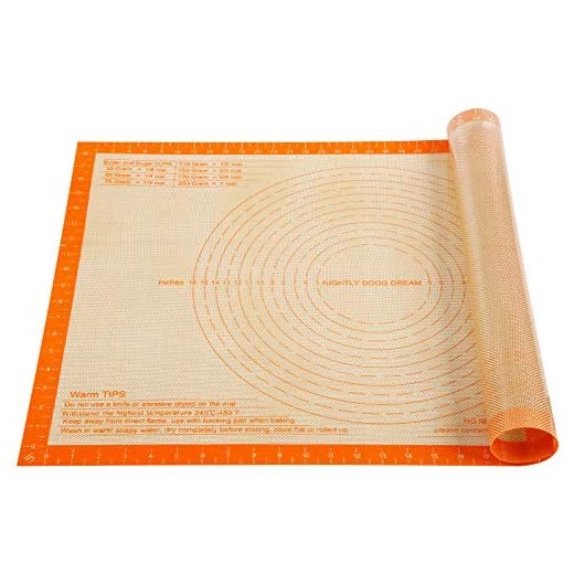 Silicone Pastry Mat Non Stick Extra Thick Dough Mat with Measurement 28'' By 20'' for Fondant Mat, Bread Kneading Board, Counter Mat, Dough Rolling Mat, Pie Crust Mat