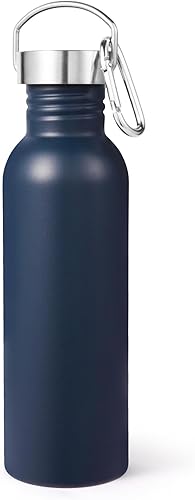 Miniatura 33 de Volhoply Botella de agua de 26 onzas sin aislamiento, de una sola pared, botellas de agua reutilizables de acero inoxidable con asa y mosquetón,