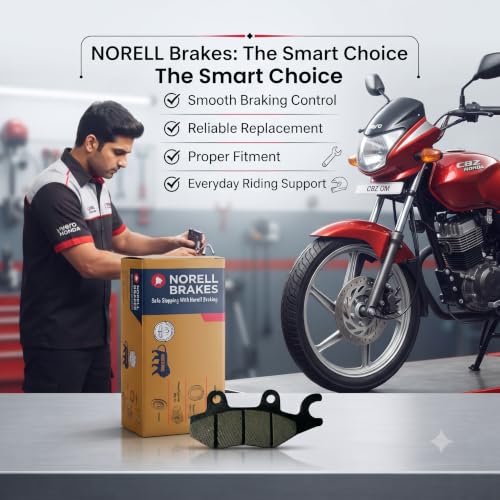 Image of NORELL 8906219820953 Front Disc Brake Pad Set (01 Set) Compatible with Hero Honda CBZ & Karizma OM (Front)