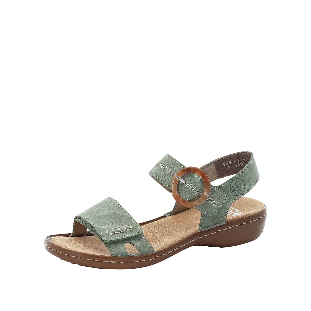 Rieker Women's 608z3 Sandal, Green, 6.5 UK