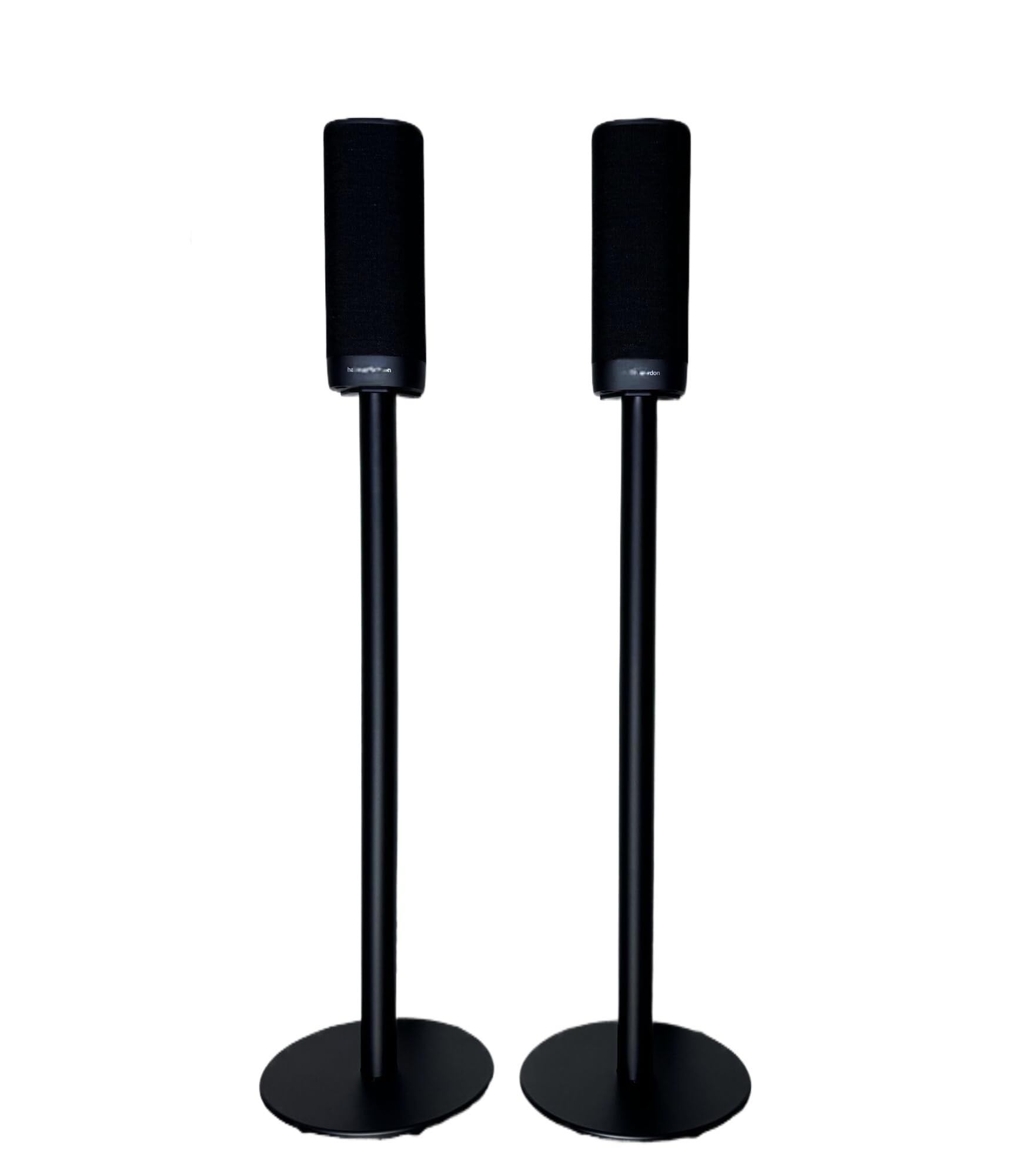 Speaker Floor Stand is Compatible with Harman Kardon Citation 5.1/Surround Rear Surround Sound System Made of Aluminum Alloy Material, with Screw Fixation and Hidden Wire Design (Black Pair)