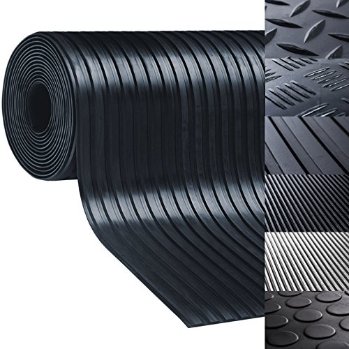 Preisvergleich Produktbild Gummiläufer / Meterware in vielen Größen / Gummimatten mit rutschhemmender Oberflächenstruktur / Breitriefen 100x250 cm / Stärke: 6 mm