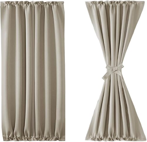 Miniatura 610 de DWCN Cortinas para puerta francesa: cortina térmica con bolsillo para barra para puertas con ventana de cristal, puertas de cocina y patio