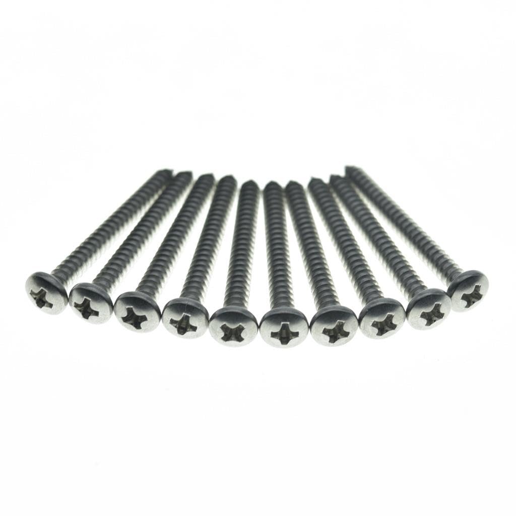 Dopro 10pcs Phillips Round Head Tremolo Claw Mounting Screws Stainless Steel Trem Bridge Claw Screws Original Color