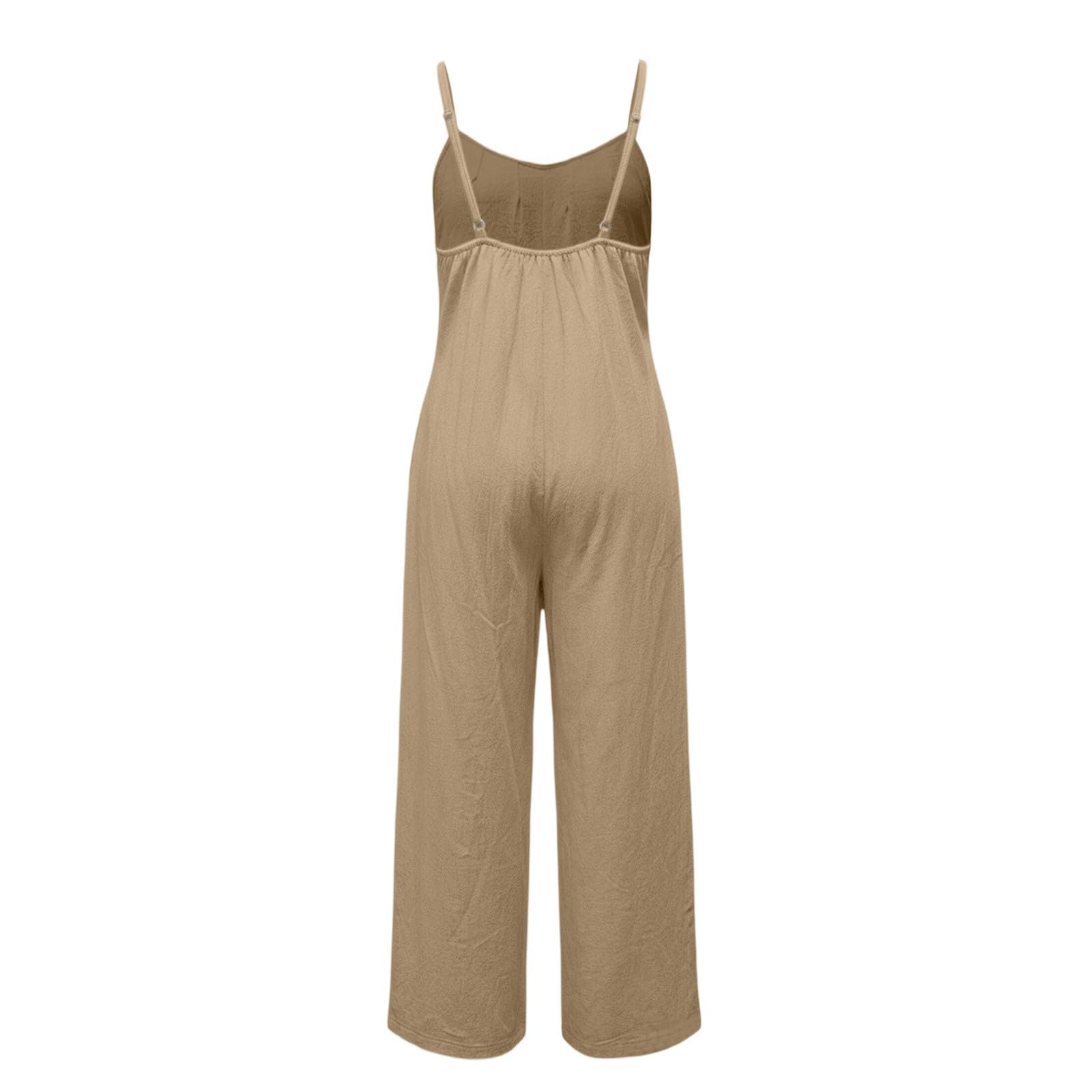 Tuta estiva da donna, senza maniche, elegante, con schiena scoperta