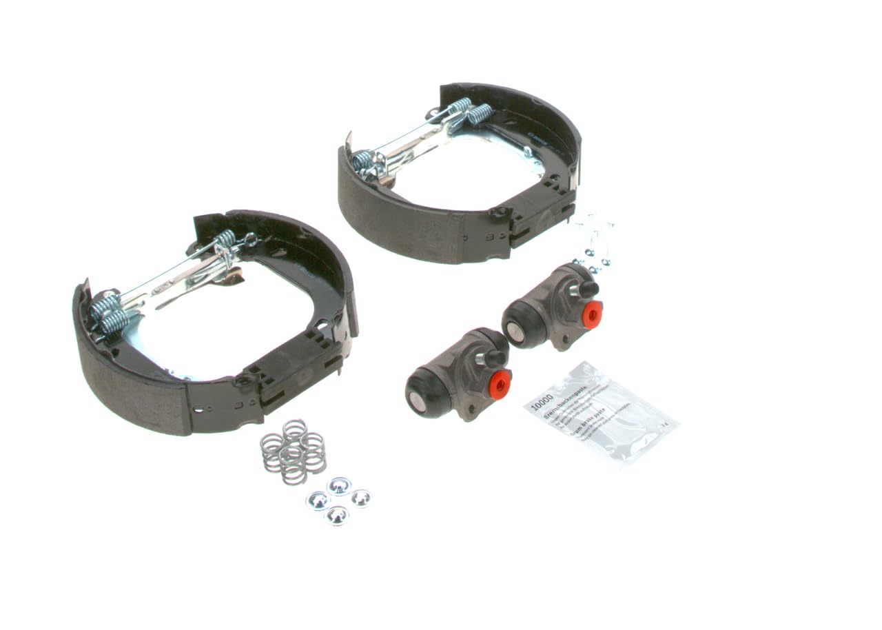 Bosch KS073 Kit Super Pro - Kit de freno trasero de tambor - 1 juego completo premontado, 2 cilindros de rueda, 4 zapatas de freno