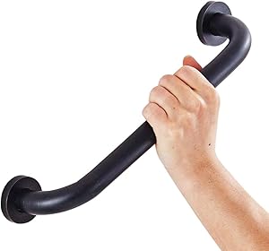 Leyden Shower Grab Bar, Bathroom Balance Handrail Assist Safety Hand Support Rail Home Care 16-Inch Black Concealed Mount Solid Brass Oil Rubbed Bronze Finish
