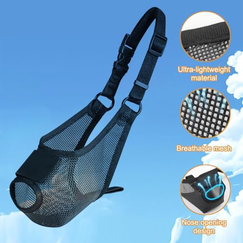 Atmungsaktiver Maulkorb für Hunde, Verstellbare Maulkorb, Weicher Netzmaulkorb für kleine, mittelgroße und große Hunde, Ermöglicht Hecheln und Trinken, Maulkorb für Spaziergänge, Training Alltag