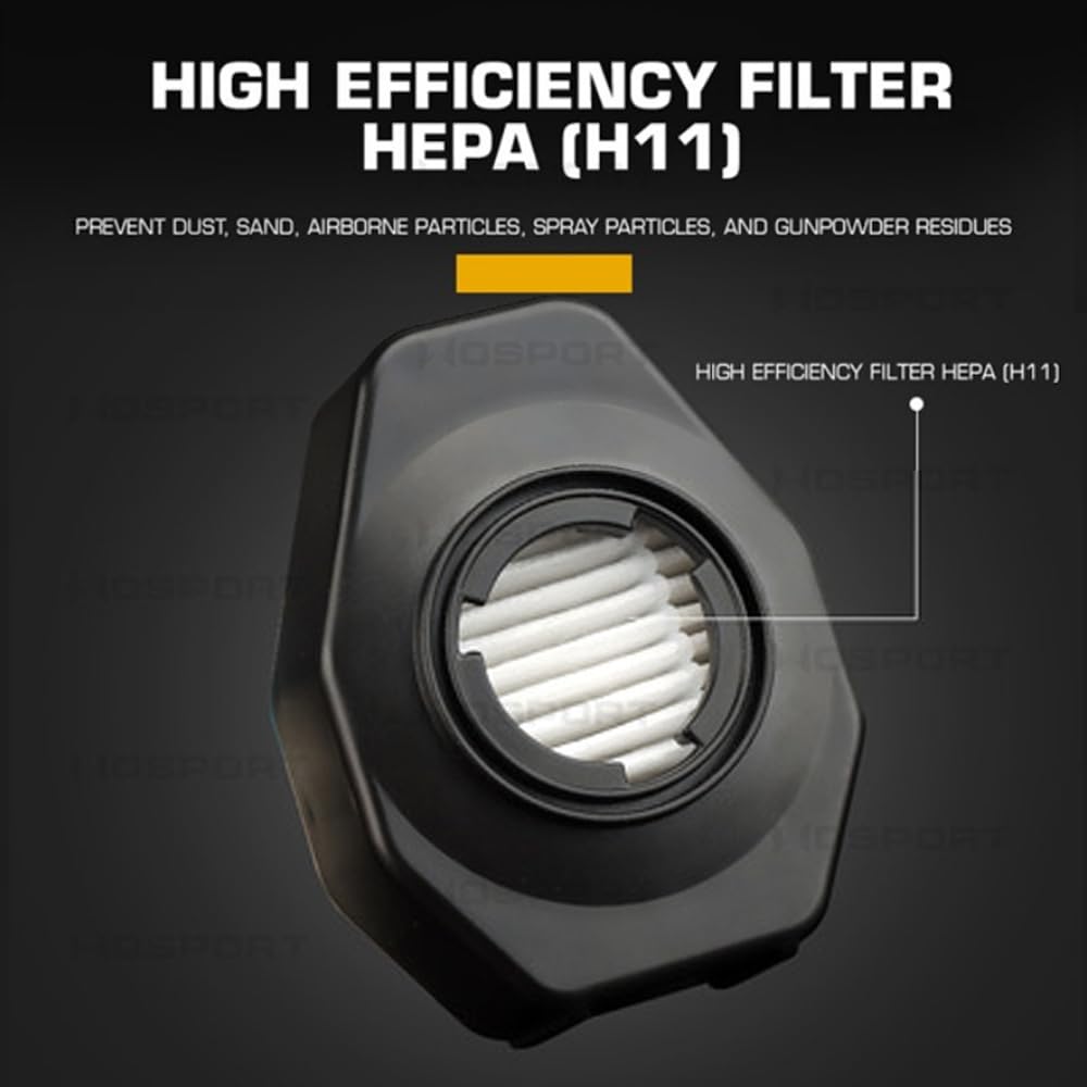 Jungle Leopard - Máscara de respiración táctica, media máscara de gas con filtro reemplazable para airsoft militar