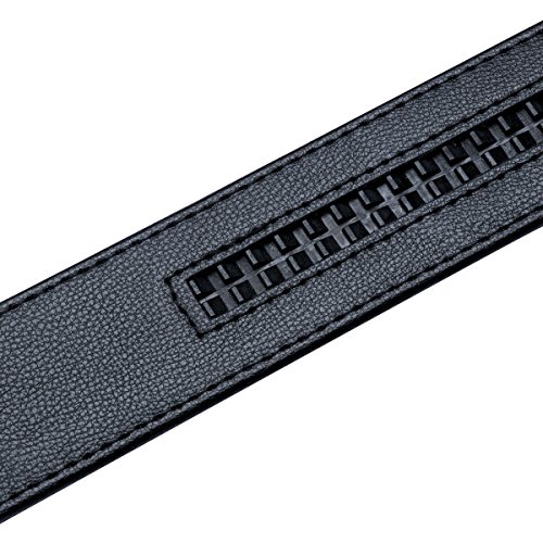 Image of Barry.Wang Mens Ratchet Belt 2 Pack Buckle Gift Set Dress Belts Leather Slide Strap Automatic 1 3 /8 inch Wedding Business