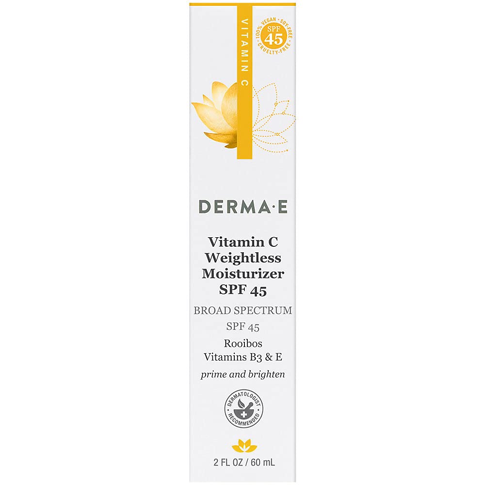 Derma E Vitamin C Weightless Moisturizer SPF 45, Brightening, 2 Fl Oz
