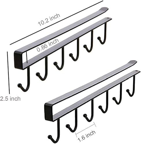 Miniatura 2 de 2 ganchos para tazas debajo del gabinete, gancho de almacenamiento multifunción autoadhesivo para tazas de café, soporte para utensilios de cocina,