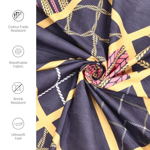 Image of Rivermoor 200 TC Ultrasoft Bedsheet for Single Bed | Bedsheet with 1 Pillow Cover | Multi Color Geometric Pattern | 58 x 88 Inches | Breathable & Wrinkle Resistant