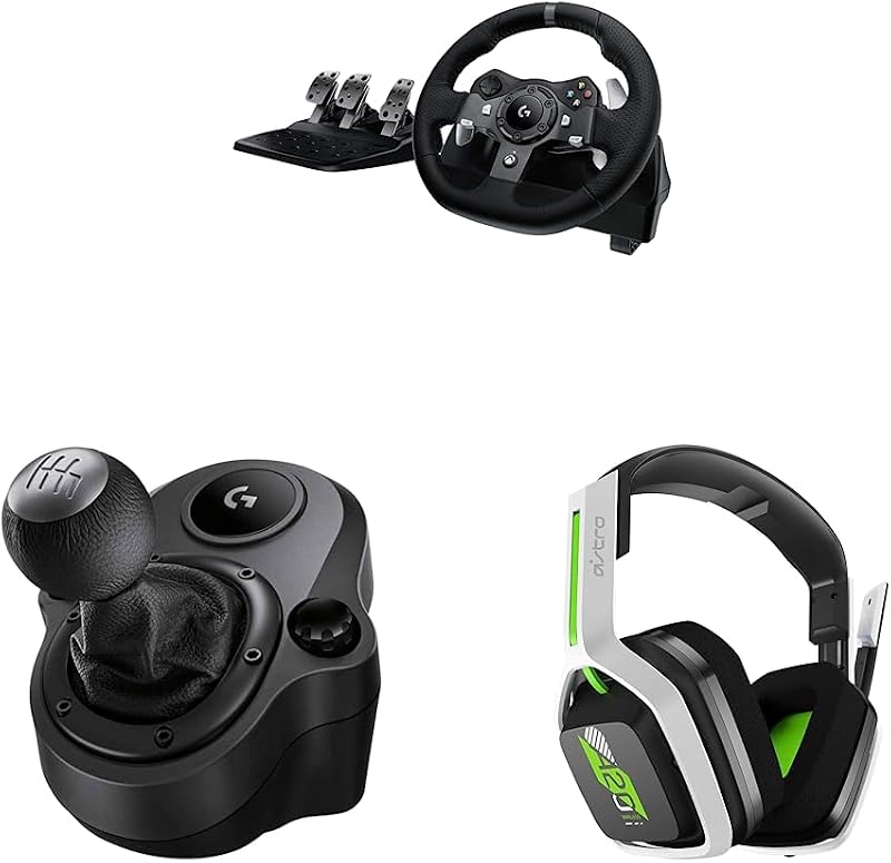 Logitech G920 Driving Force Racing Wheel + Floor Pedals + Driving Force Shifter + ASTRO Gaming A20 Wireless Headset Gen 2 Bundle - Xbox Series X | S, Xbox One, PC & Mac