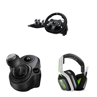 Logitech G920 Driving Force Racing Wheel + Floor Pedals + Driving Force Shifter + ASTRO Gaming A20 Wireless Headset Gen 2 Bundle - Xbox Series X | S, Xbox One, PC & Mac