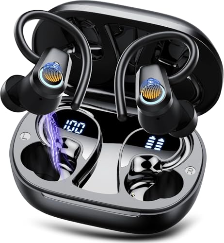 Cuffie Bluetooth Sport, 2025 Auricolari Bluetooth 5.3 con 4 ENC Cancellazione Rumore Mic, 50 Ore Cuffie Wireless HiFi Stereo, IP7 Impermeabili, Ricarica Rapida, USB-C, Cuffiette Bluetooth per Running