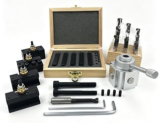 Mini Quick Change Tool Post Holder Set +9pcs 3/8 Boring bar+1/4" 5Pcs Indexable Carbide Inserts Turning Tool Bit Set