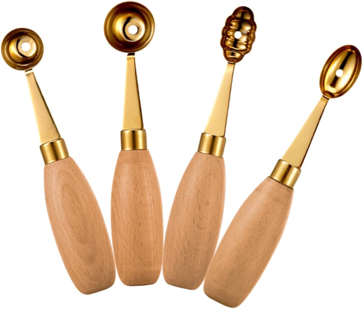 Zerodeko 4Pcs Melon Baller Scoop Ice Cream and Fruit Ball Spoons with Comfortable Grip Resistant Dessert Scooper for Watermelon Cantaloupe and Melon