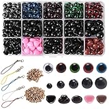 N/b YYWEi Puppenaugen 615Pcs Sicherheitsauge Teddyaugen und Teddynas knopfaugen 194 Sicherheitsnasen 110 mit 306 Unterlegscheiben für Puppe Plüschtier und Teddybär Basteln