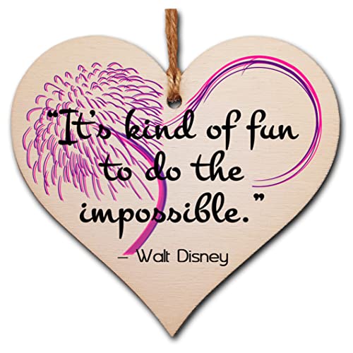Inspirational Wooden Heart Sign - Hanging Home Decor with Uplifting Message - Great Gift for Her Bedroom, Office, or Hallway