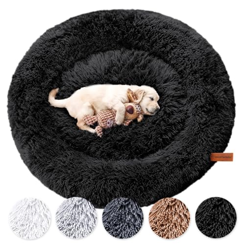Wahre Tierliebe Hundebett Fluffy Wolke - Das Original, mit waschbarem Bezug Hundekissen, Hundekorb, Flauschiges Hundebett für große, mittelgroße & kleine Hunde
