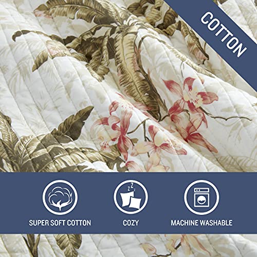 Tommy Bahama - Quilt Set, Reversible Cotton Bedding With Matching Shams, Lightweight Home Decor For All Seasons (Bonny Cove Ivory, King) #TOP4