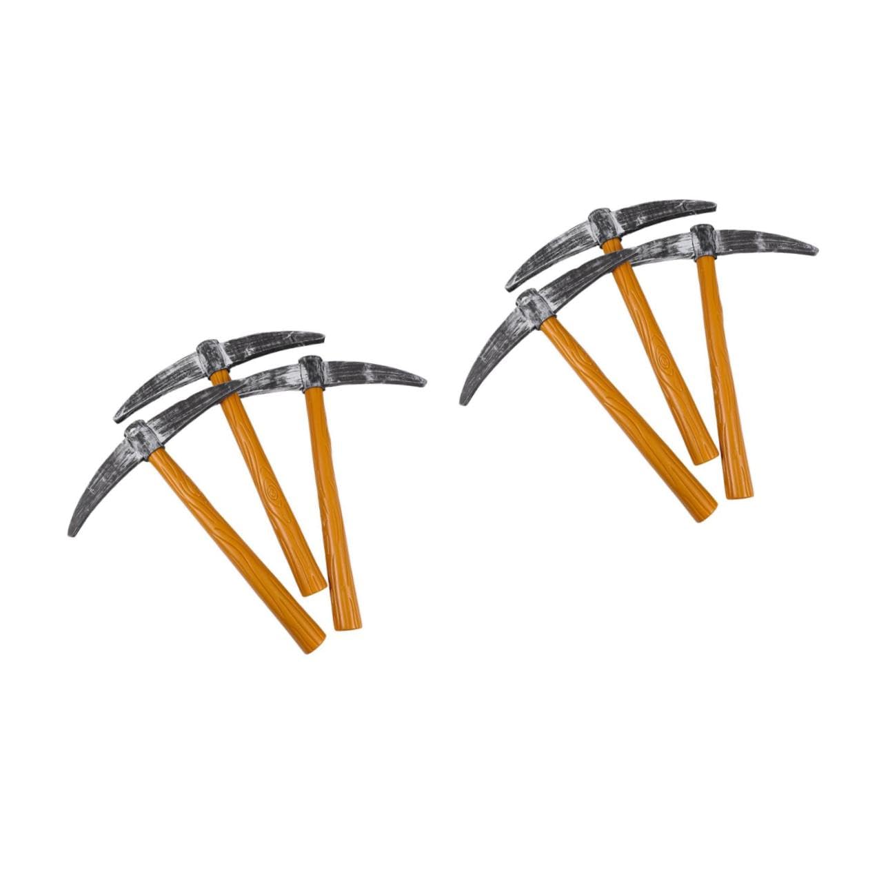 Healeved 6 Pezzi Picconi Leggeri in Plastica e Modelli Decorativi per Feste Cosplay Teatrali Piccolo Piccone Portatile per Scenografie e Foto