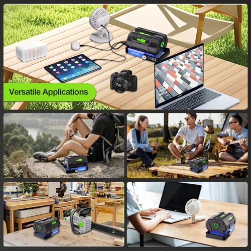 Image of 56V 150W Power Inverter Compatible with EGO 56V Lithium Battery BA1400 BA2800 BA4200, Portable Power Source with Dual USB Ports & AC Outlet for Outdoor Camping, Emergency Backup(Battery Not Included)