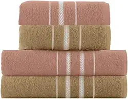 Jogo 4 Peças Toalha Banho E Rosto Felpudo 100% Algodão Teka Macia