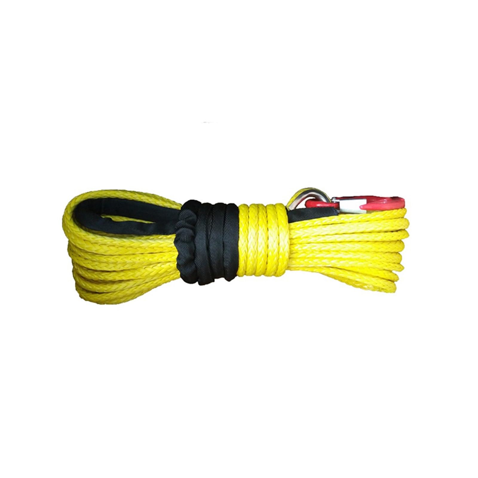 Edede Giallo Winch Rope, Synthetic Winch Line Cable Rope,Synthetic Winch Line 3/8" 100Ft Offroad 4Wd Uhmwpe Rope(Orange, Yellow, Black)(Giallo)