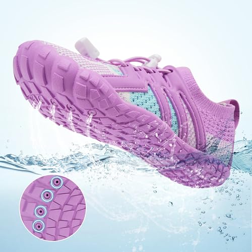 Image of Stelle Water Shoes for Kids Adjustable Laces | Quick Dry Barefoot Non-Slip Shoes with a Roomy Toe Box for Boys and Girls,Beach,Hiking,Toddler to Big Kid