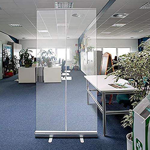 LHDQ Oficina Biombo, Escudo de distanciamiento Social, 80 * 200 cm Transparente Rollo de Bandera, Planta Permanente contra estornudos, de aleación de Aluminio
