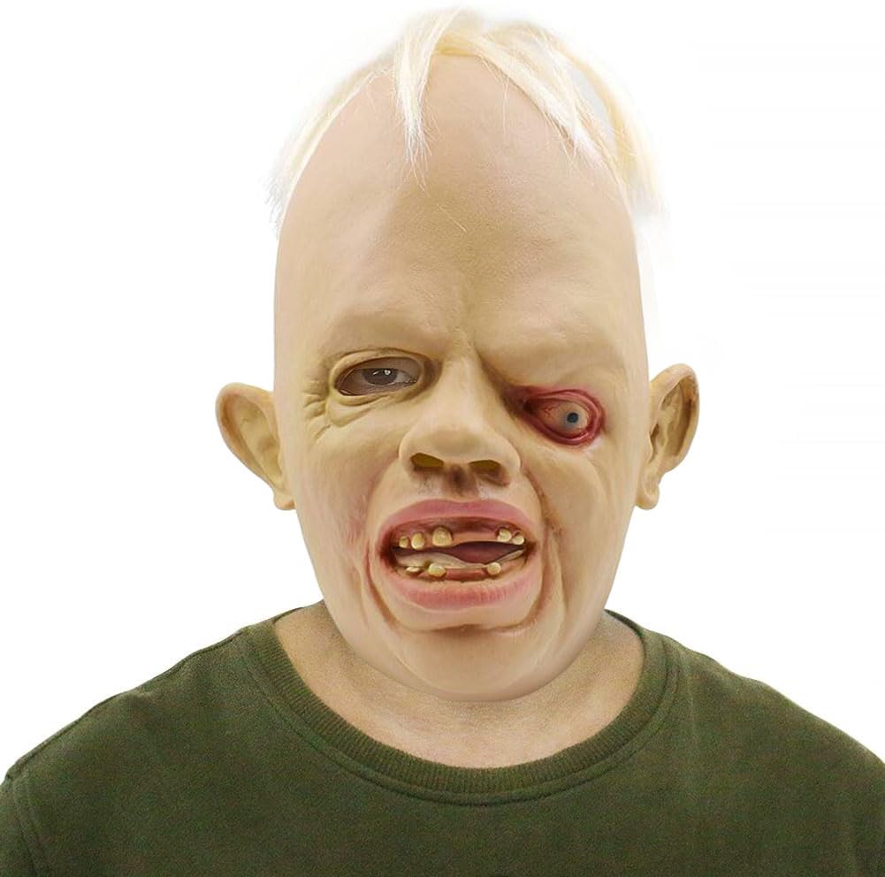 ACBAGI Scary Halloween Mask Sloth Goonies Mask Halloween Masks for Adults Halloween Costume Mask Party Costume (Creepy Qibao)