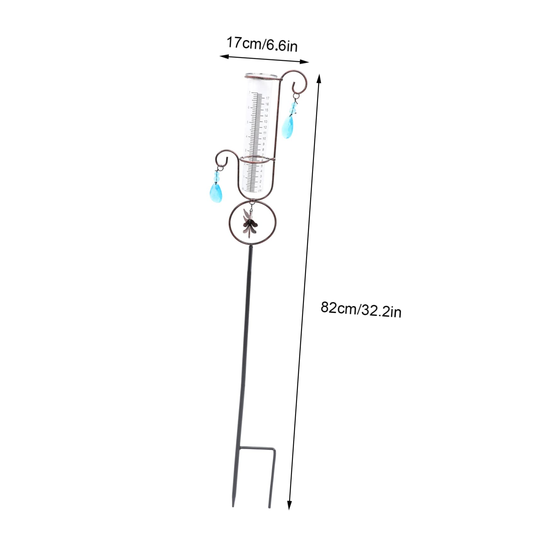 FUNOMOCYA Iron Dragonfly Rain Gauge Outdoor Rain Gauge Yard Measure Garden Accessories