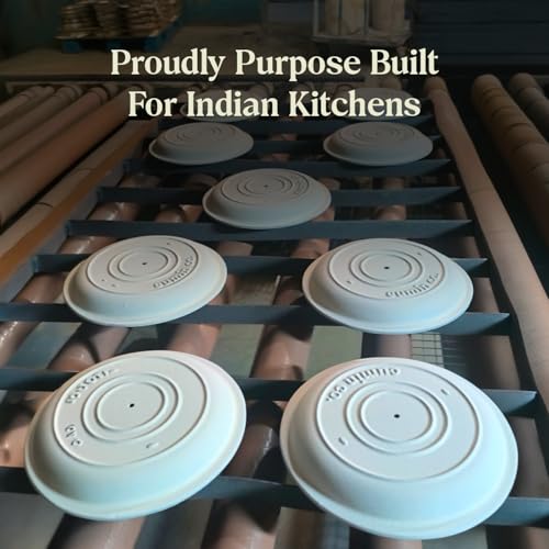 Image of CUMIN CO. Enamel Cast Iron Kadai LITE | 5.5L, 32 cm | 5 Years Warranty | Non Toxic Heavy Bottom Kadhai for Frying | Induction & Gas Compatible | Chemical Free Coating | Mustard