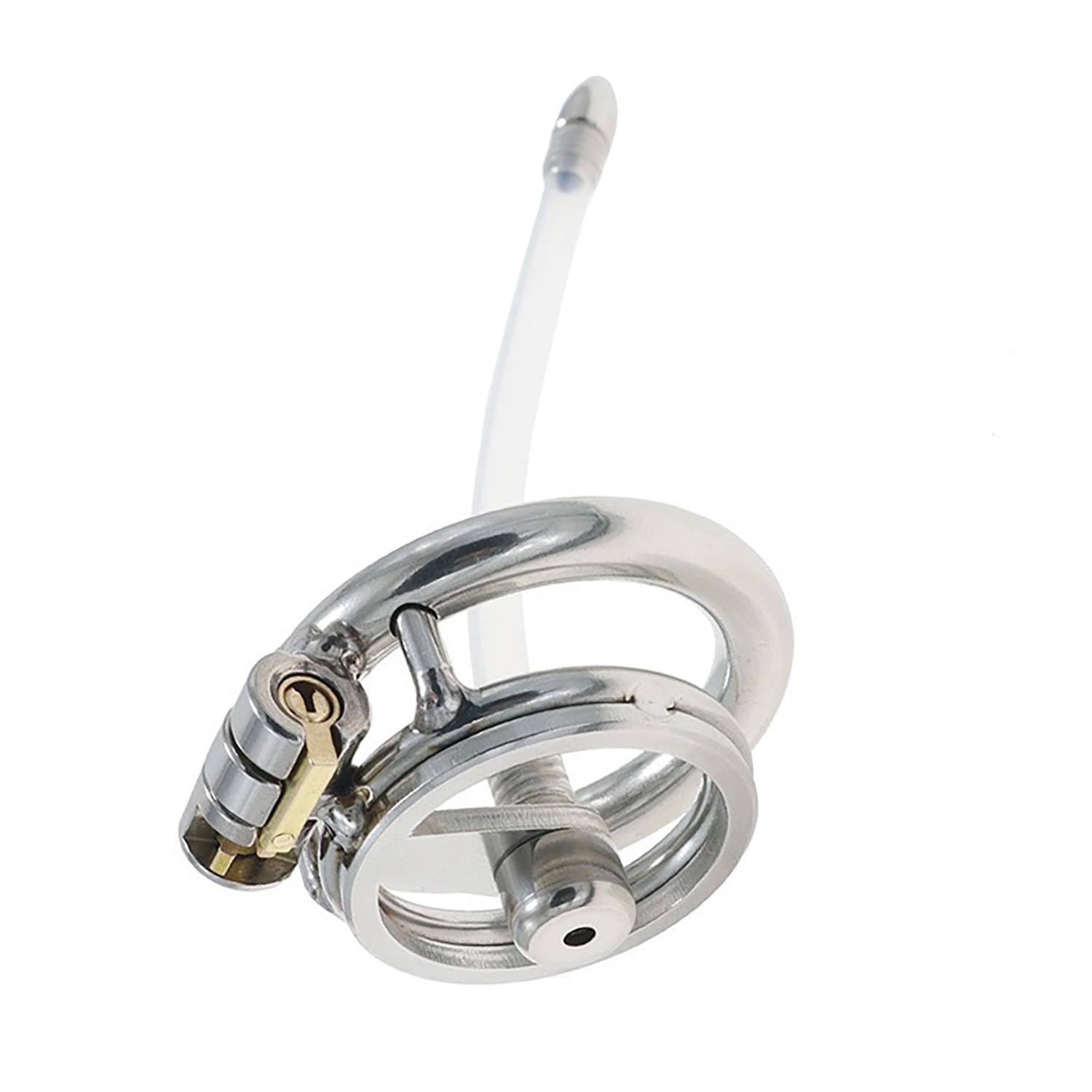 1 Palabra Plana de Acero Inoxidable Baloncesto Deportes Jaula Protectora con Anillo y cinturón y Silicona Tubo Hueco Trompeta Herramienta de Fitness,Silver/b/s