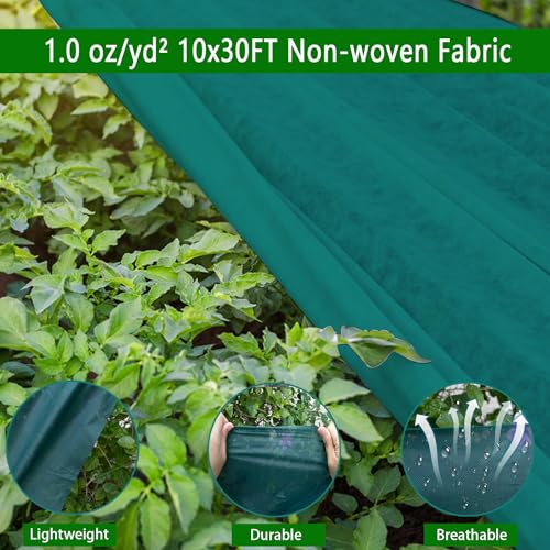 Green Plant Covers Freeze Protection, 10 x 33Ft Frost Blankets for Outdoor Plants Frost Cloth Plant Freeze Protection Cover Floating Row Cover Garden Fabric for Frost/Pest Protection