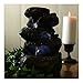 Sunnydaze Tabletop Water Fountain - Stacked Rocks 10.5 Inch Relaxing Desktop Water Fountain with LED Lights - Office, Bedroom, Living Room