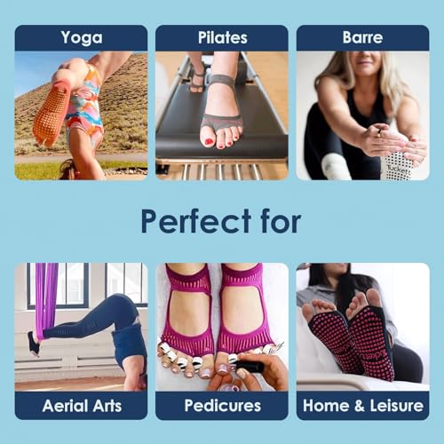 Tucketts Toeless Pilates Socks with Grips for Women, Non-Slip Barre Yoga Socks with Grips, Nude, Sizes 5-13, 1 Pair3