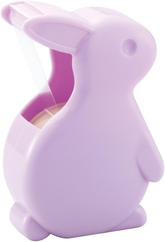 Nichiban CT15UPP-5P Cellophane Tape, Rabbit, Tape Cutter, Pack of 5, Pearl Purple